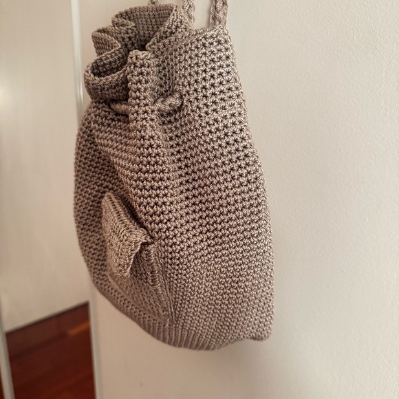 VINTAGE THE SAK crochet knit drawstring backpack - Picture 4 of 7